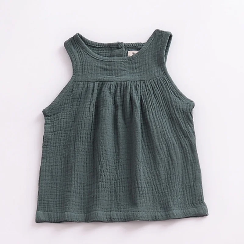 Trajes de lino para beb&eacute;s y ni&ntilde;as, conjunto de ropa de algod&oacute;n para ni&ntilde;os, chaleco para reci&eacute;n nacidos, Tops y pantalones cortos, ropa para ni&ntilde;os de 0 a 4 a&ntilde;os, 2022-2