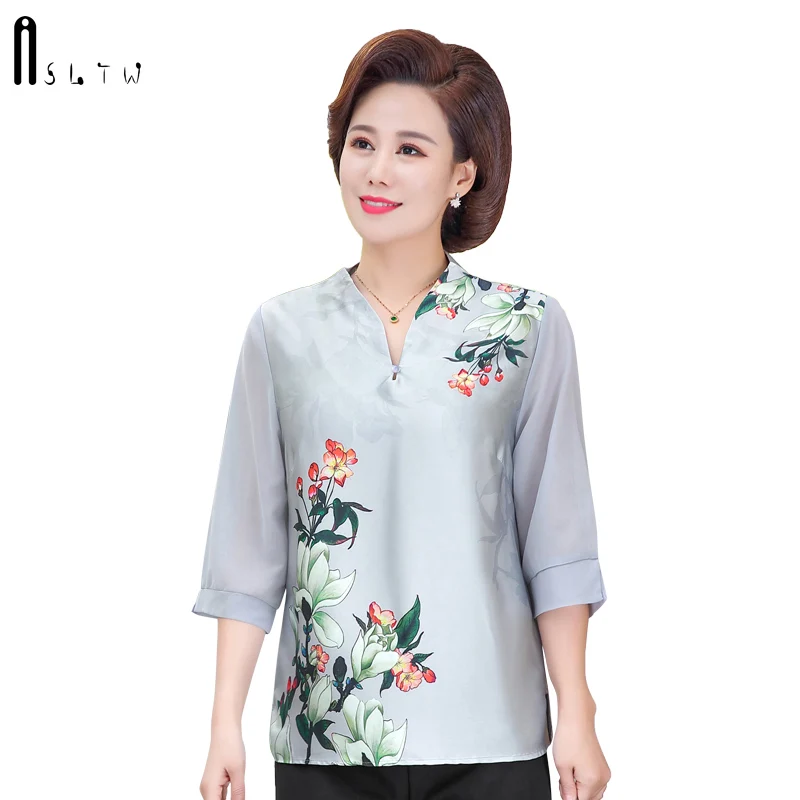 Женская блузка с коротким рукавом ASLTW Элегантная из искусственного шелка мягкая