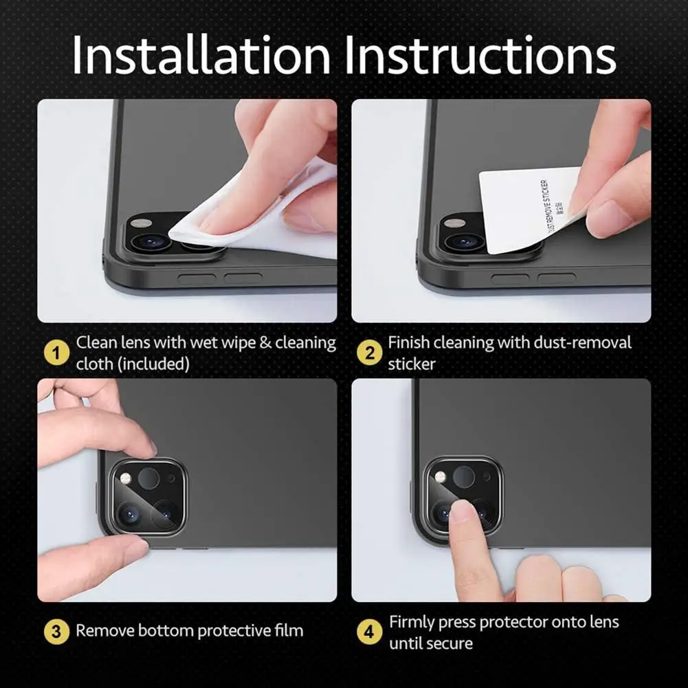 

New Camera Lens Tempered Film Aluminum Alloy Durable Anti-scratch Screen Protector Protective Film for iPad Pro 11 Dropshipping