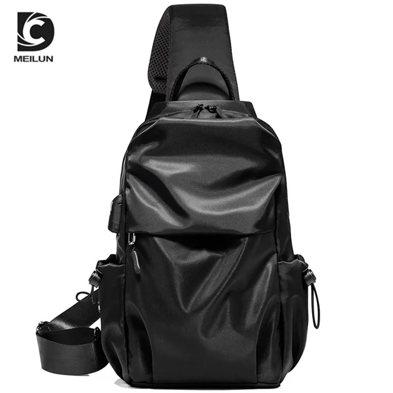 Мужская нагрудная сумка с Usb зарядкой мужская на одно плечо Диагональная Сумка