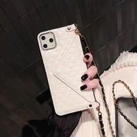 luxury brand envelope card package leather case for iphone 13 12 11 pro x xr xs max 7 8 plus se2020 crossbody bag wallet cover
