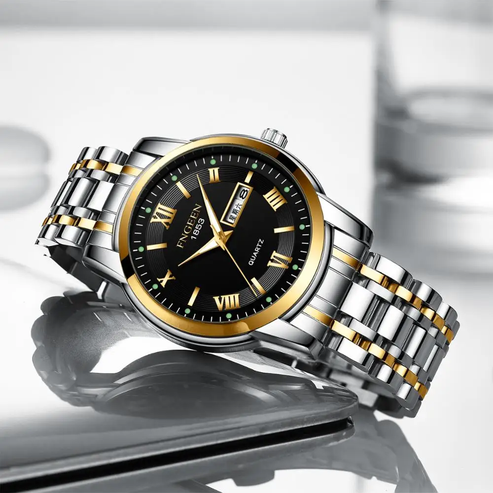 Men's Watches Fashion Quartz Steel Business Mens Watches Top Brand Luxury Waterproof Date Week Wristwatch Relogio Masculino