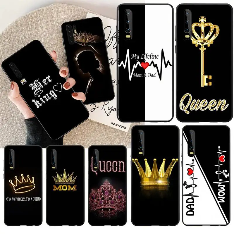 Чехол для телефона PENGHUWAN King Queen DAD MOM с принтом сделай сам чехол Huawei P30 P20 Mate 20 Pro Lite