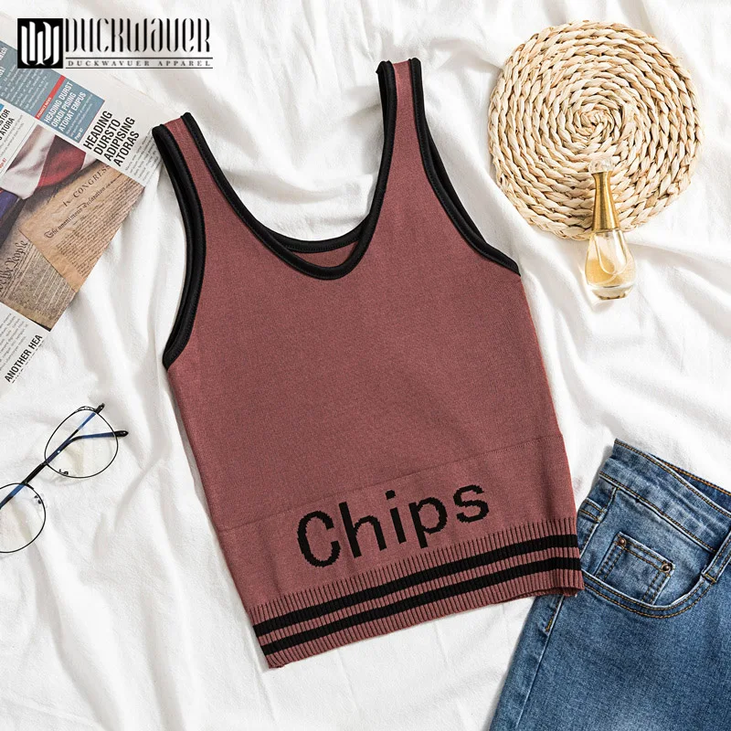 Женский пуловер без рукавов Duckwaver вязаный свитер в Корейском стиле с блестящим