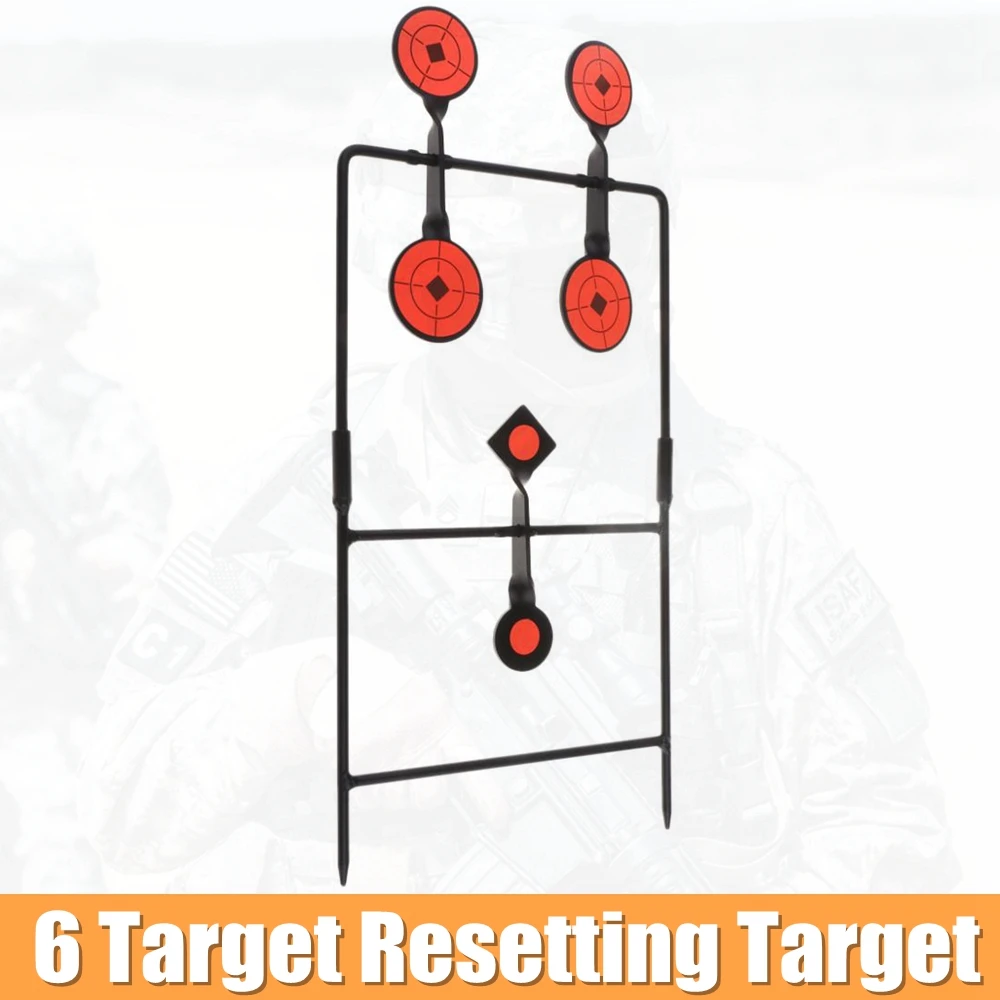 

Paintball 1/2/6 Targets Resetting Shooting Targets Metal Training Airsoft Gun Rifle Spinner Target Practice Hunting Accessories