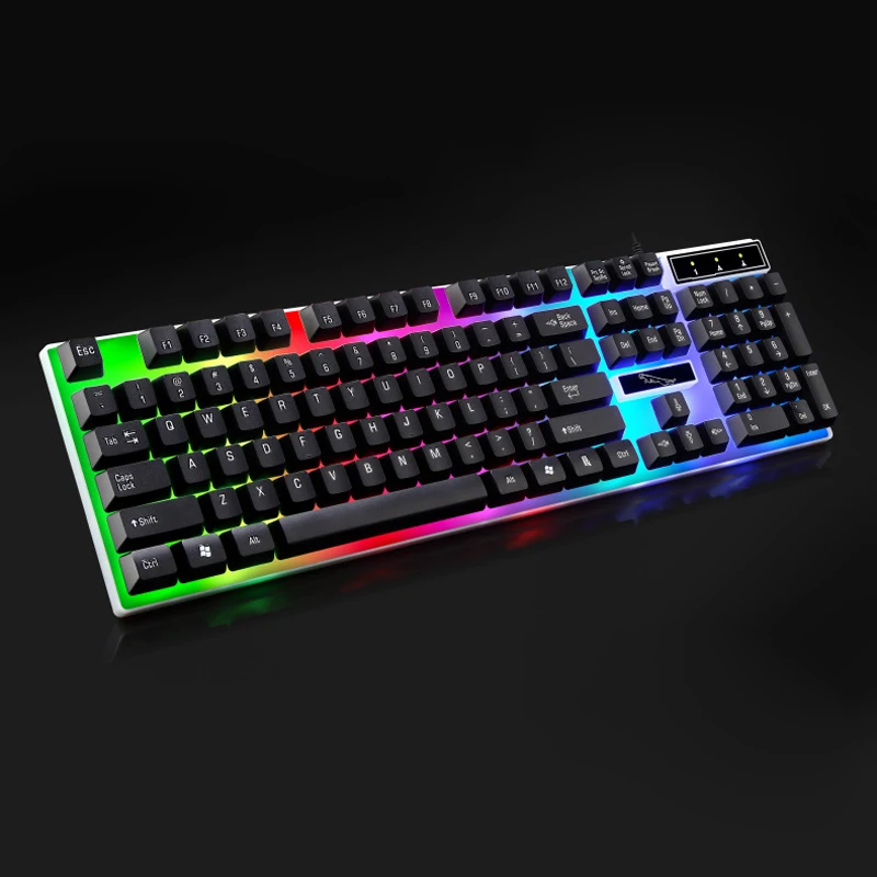 Механическая игровая клавиатура RGB с радужной подсветкой USB Проводная для ПК
