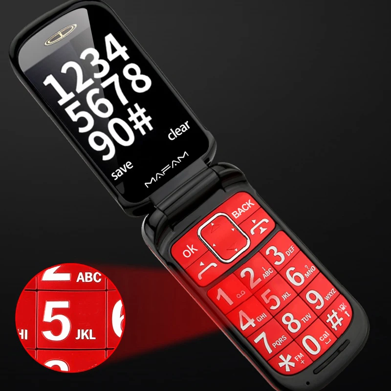 Mafam Flip Mobile Phone Easy Use Senior Dual Touch Handwriting SOS Push Button Speed Dial Folded Elderly Flashlight Two Sim F899