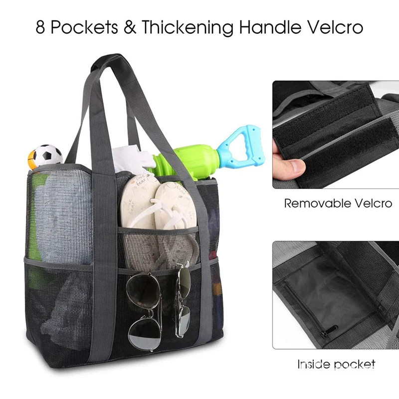 

Mesh Beach Bag Travel Clothing Storage Swimming Sports Fitness Bag Beach Seashell Holder Sand Dredging Tool Container Hot