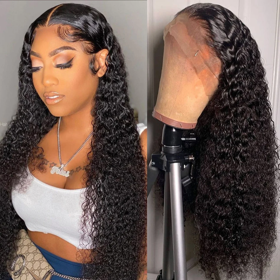 

Transparent 250 Density Lace Front Human Hair Wig 30 34 Inch Deep Wave Curly Brazilian 13x6 13x4 Frontal Wigs For Black Women