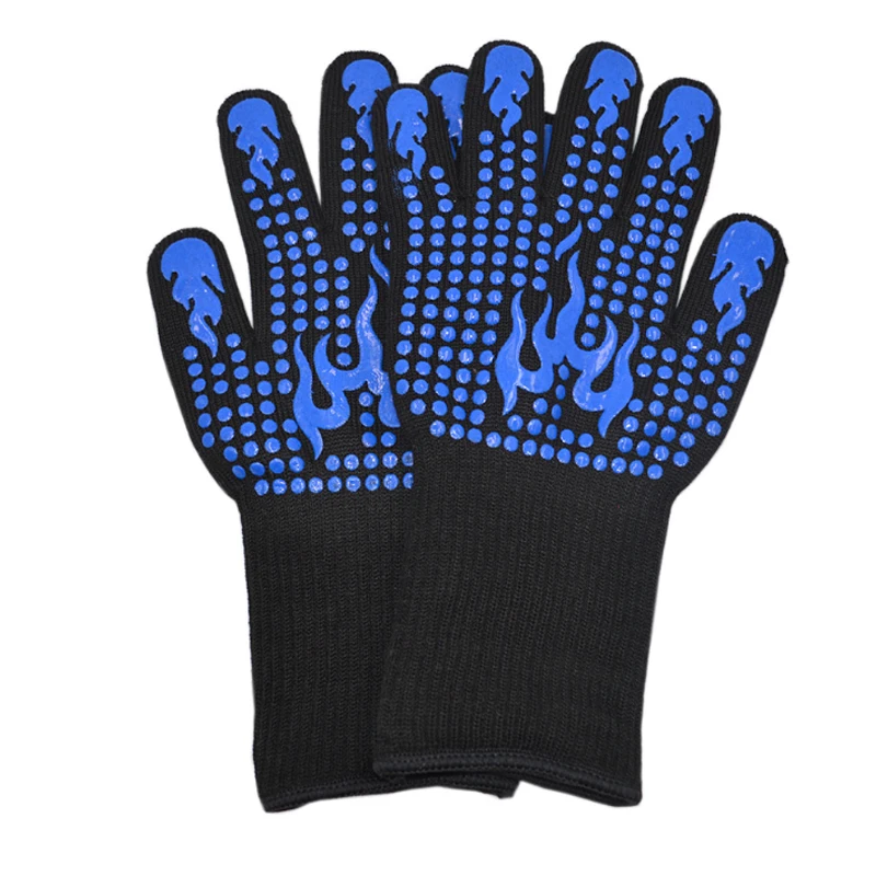 

1PC BBQ Glove Heat Resistant Barbecue Oven Gloves Kitchen Fireproof Gloves Anti-scalding Anti-slip Gloves for Baking Cooking