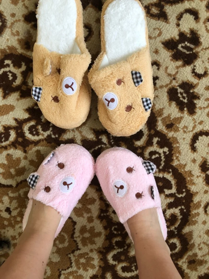 Зимние женские тапочки; домашняя обувь для женщин; Chinelos Pantufas Adulto; модные домашние тапочки на меху с милым медведем и Свинкой