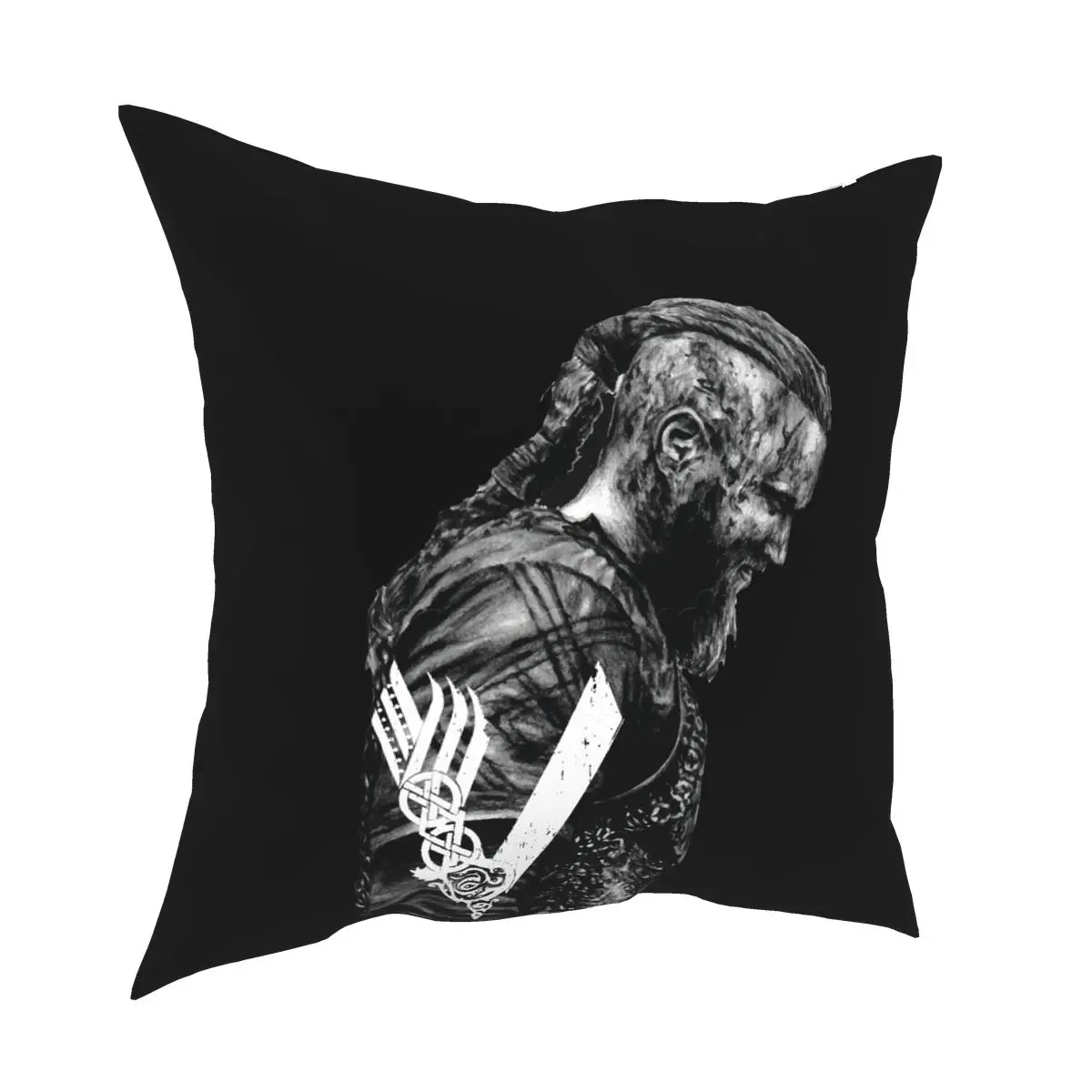 

King Ragnar Lothbrok Vikings Pillowcover Decoration Cushions Throw Pillow for Sofa Polyester Double-sided Printing Creative