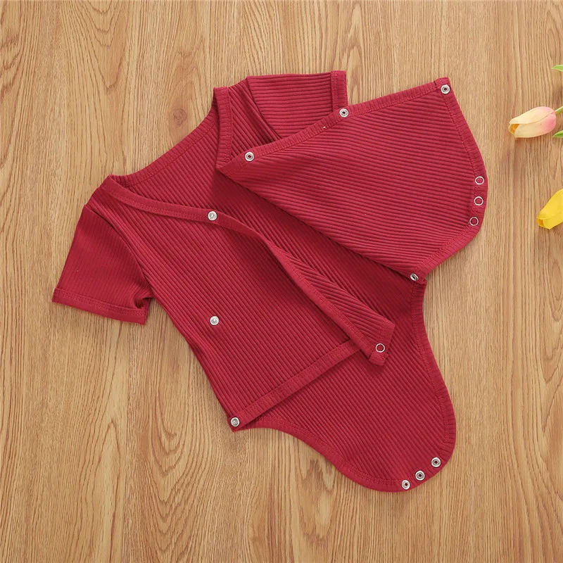 

Baby Boy Cotton Romper Summer Infant Unisex Newborn Button Sleeveless Girls Solid One-pieces Jumpsuit Baby Cotton Ribbed Clothes