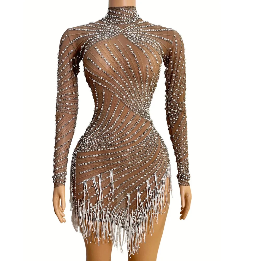 Glitter Fringes Rhinestones Bodysuit Women Stage Dance Costume Nightclub Outfit Female Singer Drag Queen Show Wear | Тематическая