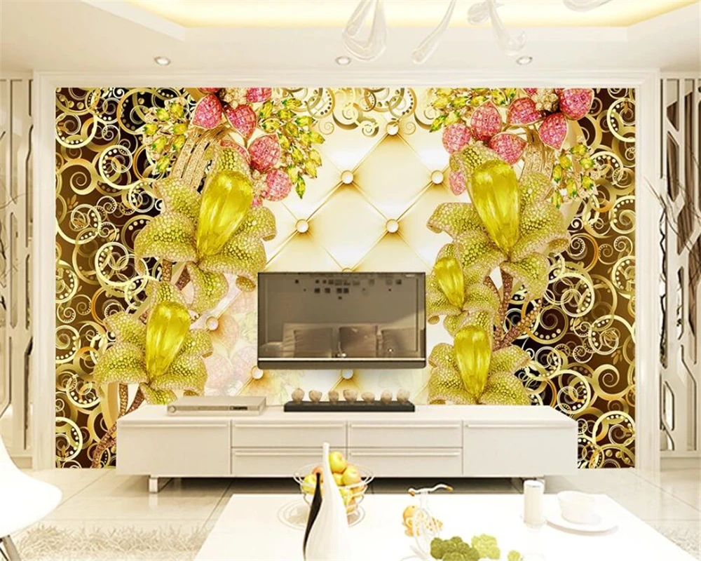 Wellyu индивидуальные большие фрески модное украшение для дома роскошные золотые