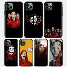 Funda Para iPhone 12 11 Pro Mini Max XR XS MAX Money Heist House Of Paper Silicone Black Guscio For IPHONE 7 8 Plus Matte Coque