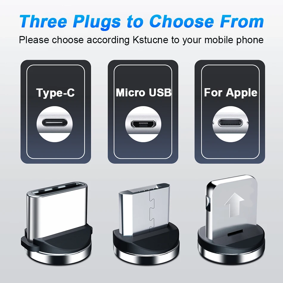 

Round Magnetic Cable plug Micro USB Plugs Fast Charging Adapter Phone Micro usb Magnet Charger Plug