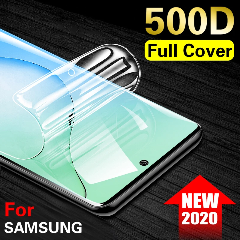 

Screen Protector on For Samsung Galaxy Note 10 Pro 9 8 S10 S10e S8 S9 Plus 500D Soft Protective Hydrogel Film A10 A50 no glass