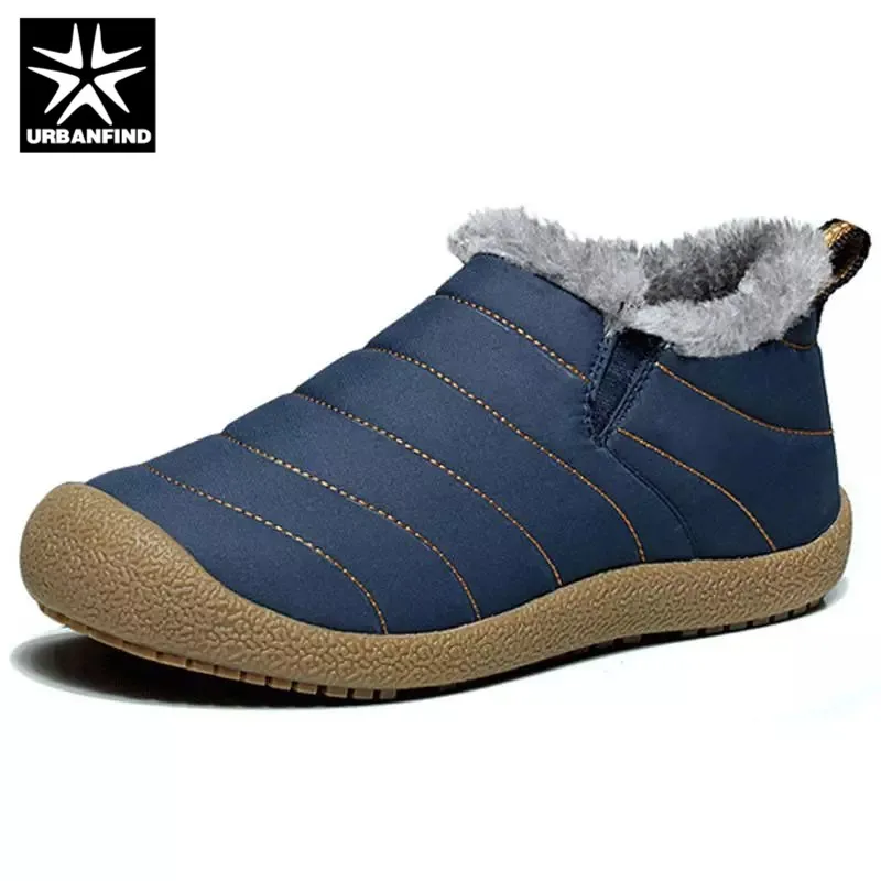 Мужские ботинки водонепроницаемая зимняя мужская обувь теплые плюшевые зимние