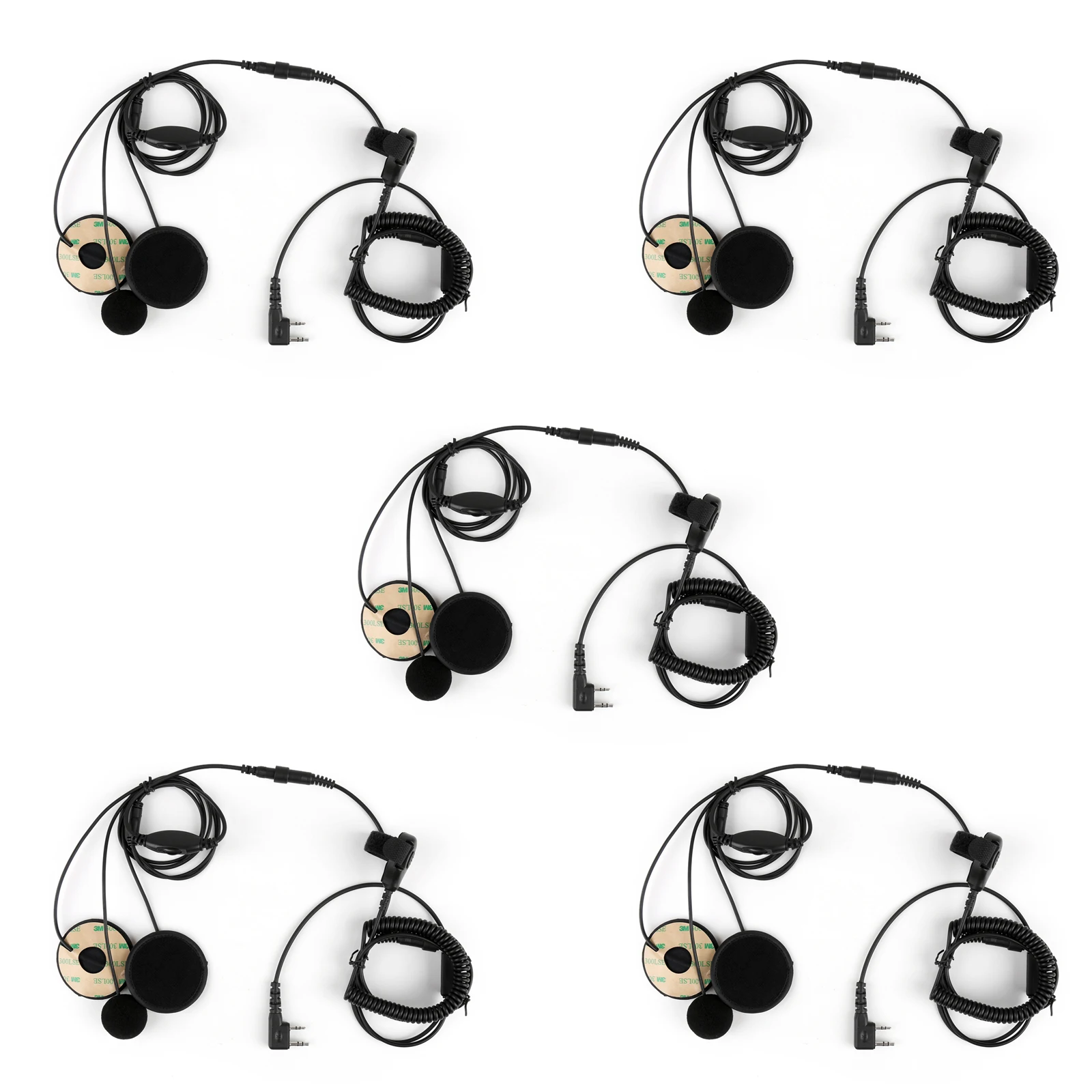 Artudatech 5 шт. 2 контактная гарнитура для мотоциклетного шлема с регулируемой