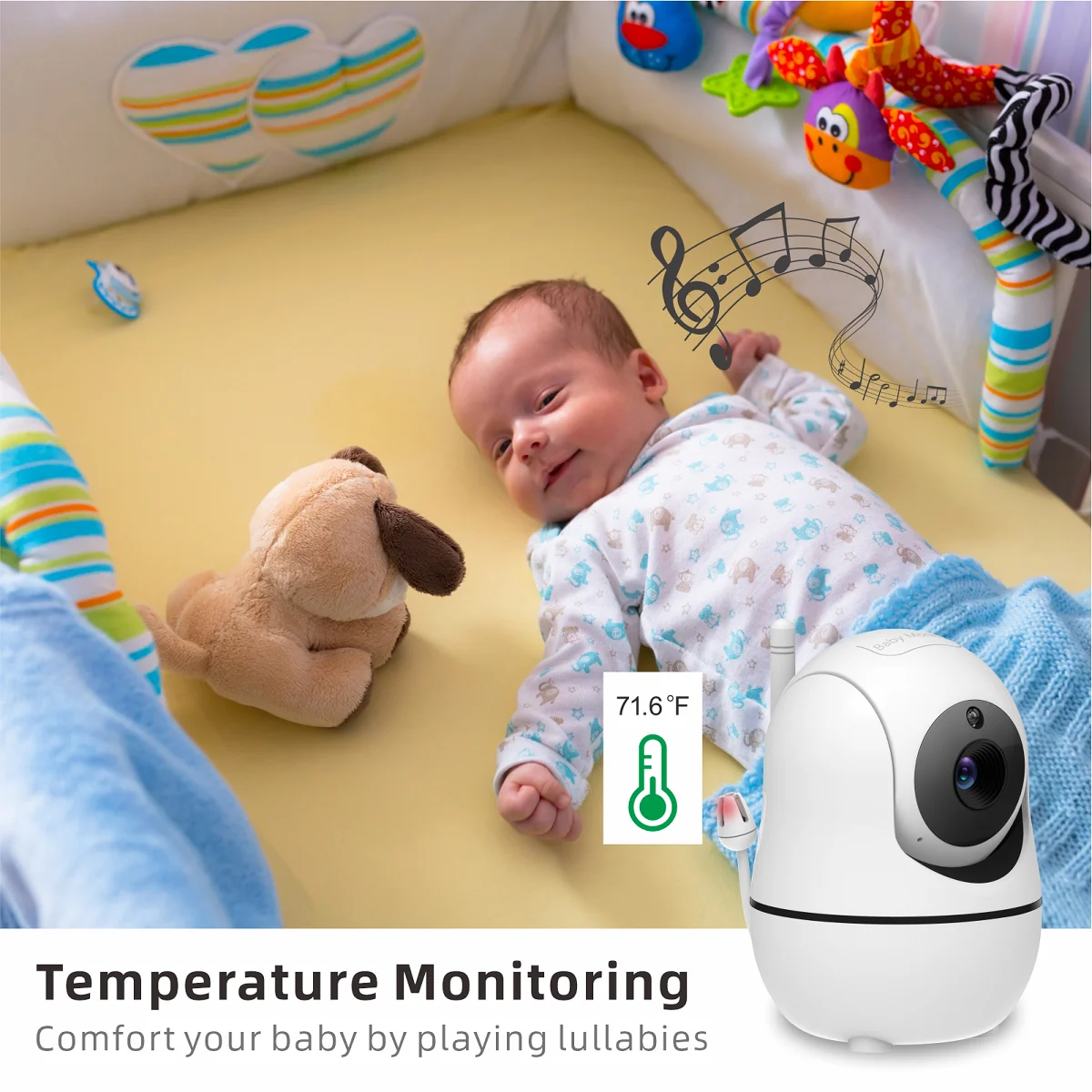 

Baby Monitor With 2 Cameras, Pan Tilt Camera, Wide-View Lens 3.5 Inchs Large Monitor, Night Vision, Two-Way Talk, Bebe monitor