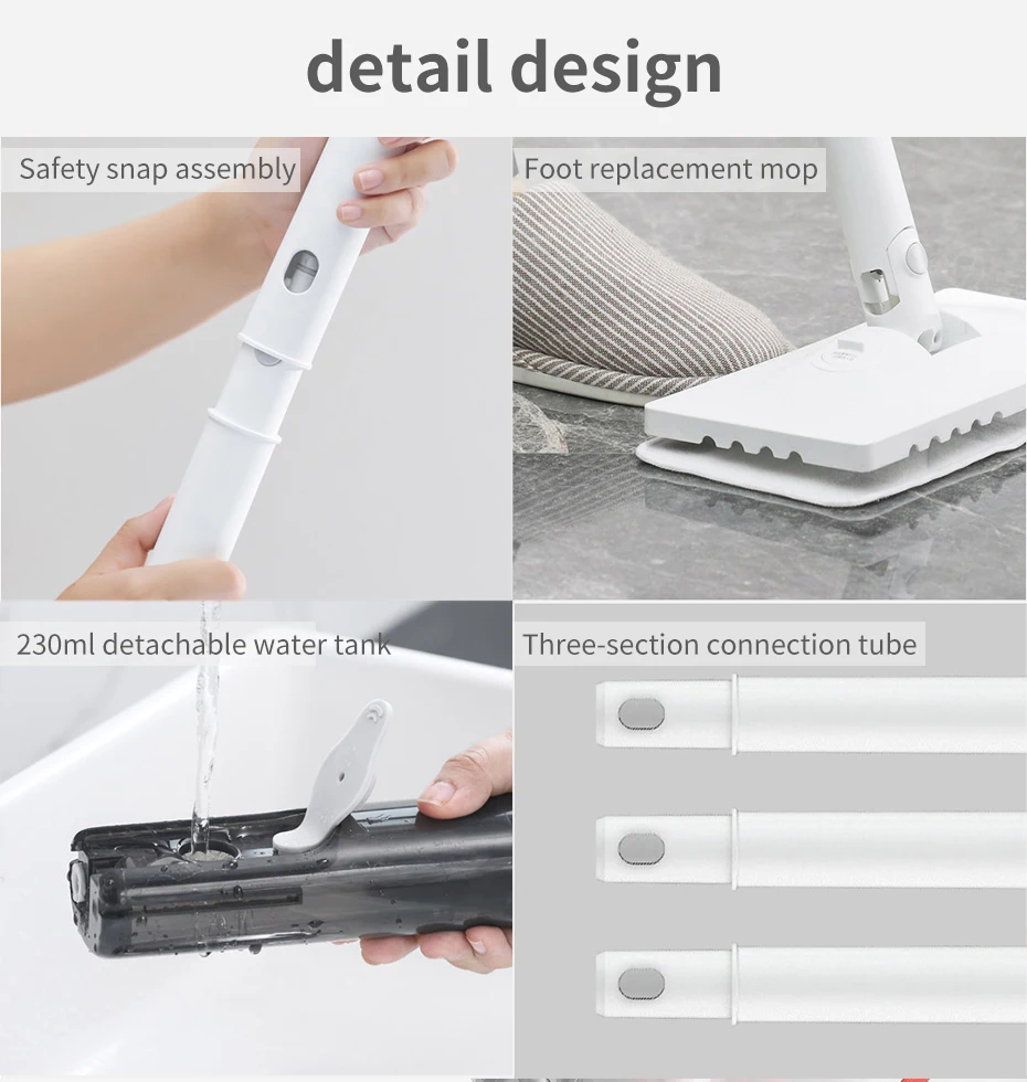 MIJIA Deerma ZQ600/ZQ610 Электрический пароочиститель Швабра ручной пол окна мойки уборочная вакуумная моющая машина