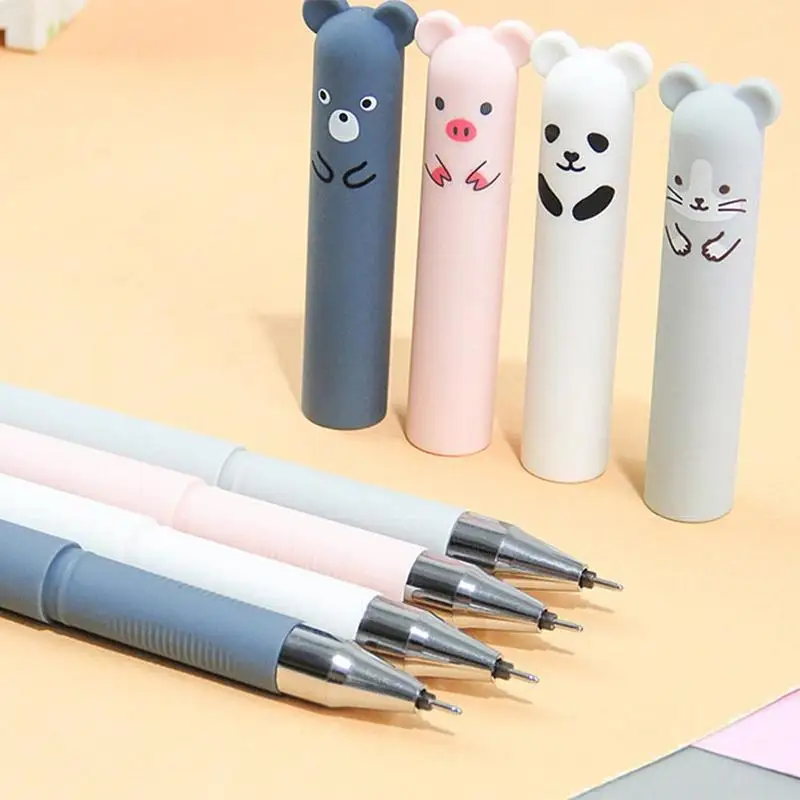 1 шт. Милая гелевая ручка случайного цвета Kawaii Pig Panda Mouse Bear стираемая бархатная