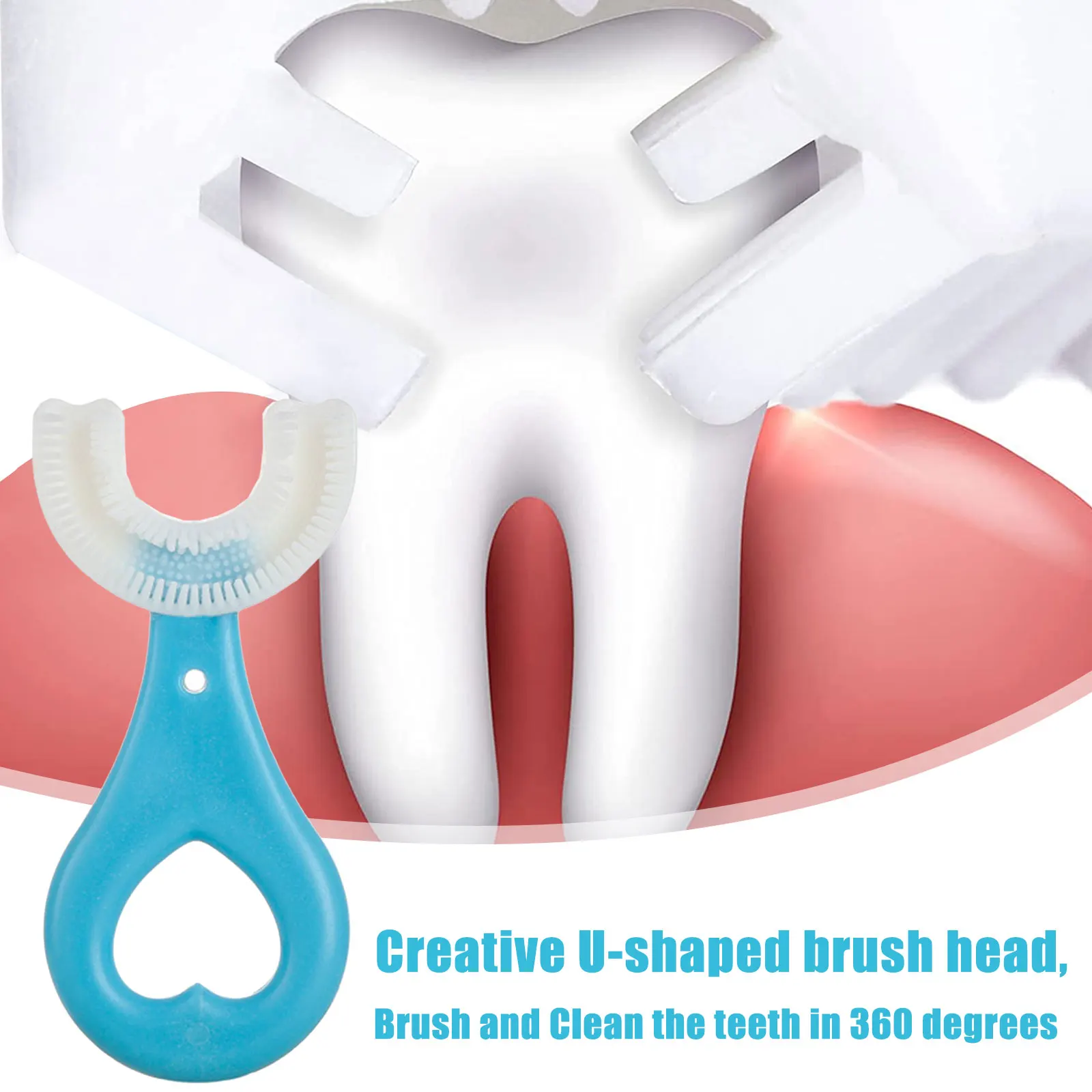 

Practical Kids U-Shaped Toothbrush Manual Training Soft Silicone Tooth Brush for Kids Children Mouth Cleaning Tool