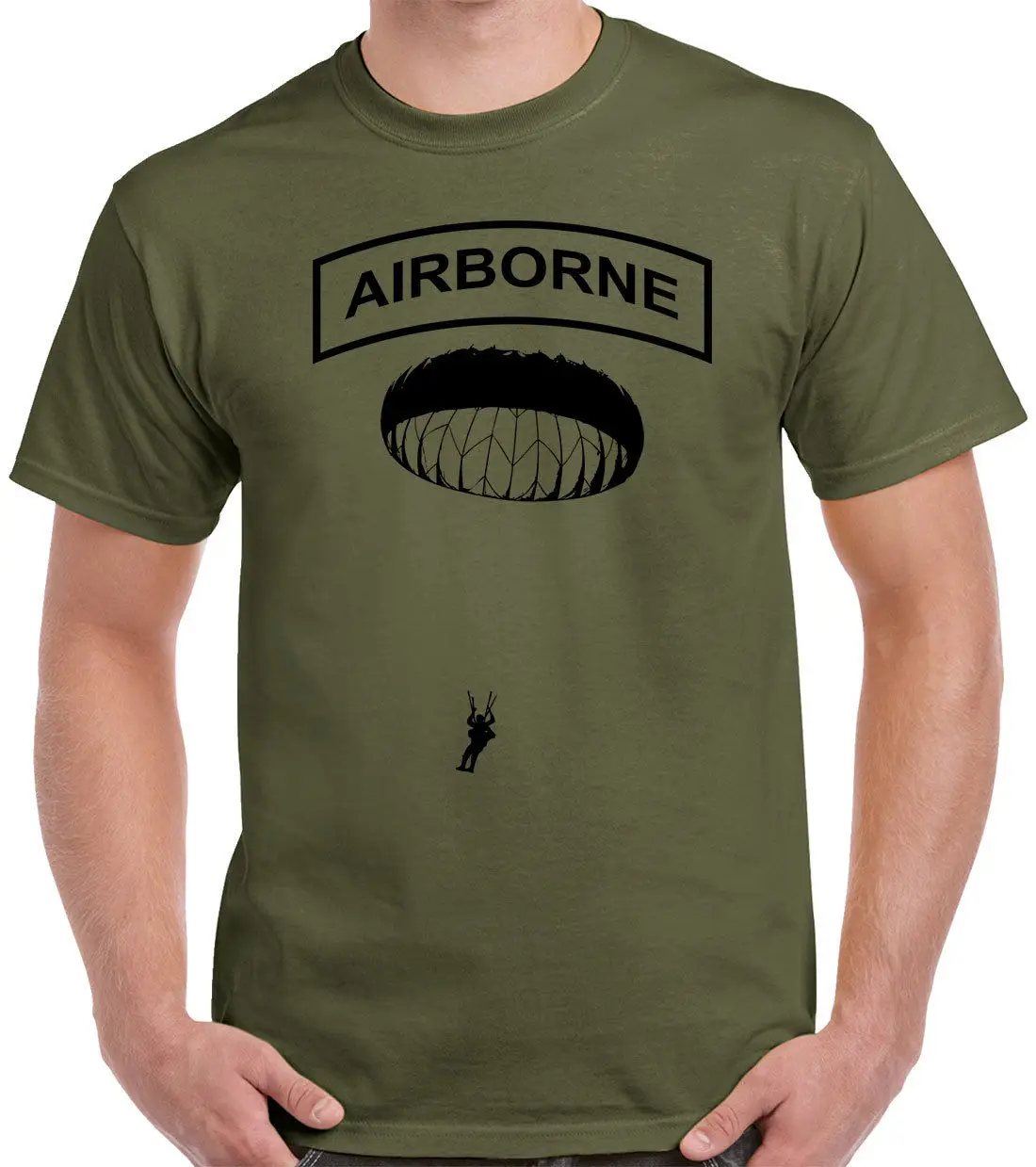 Airborne футболка с черными чернилами ПАРАШЮТИСТА 82nd модная повседневная