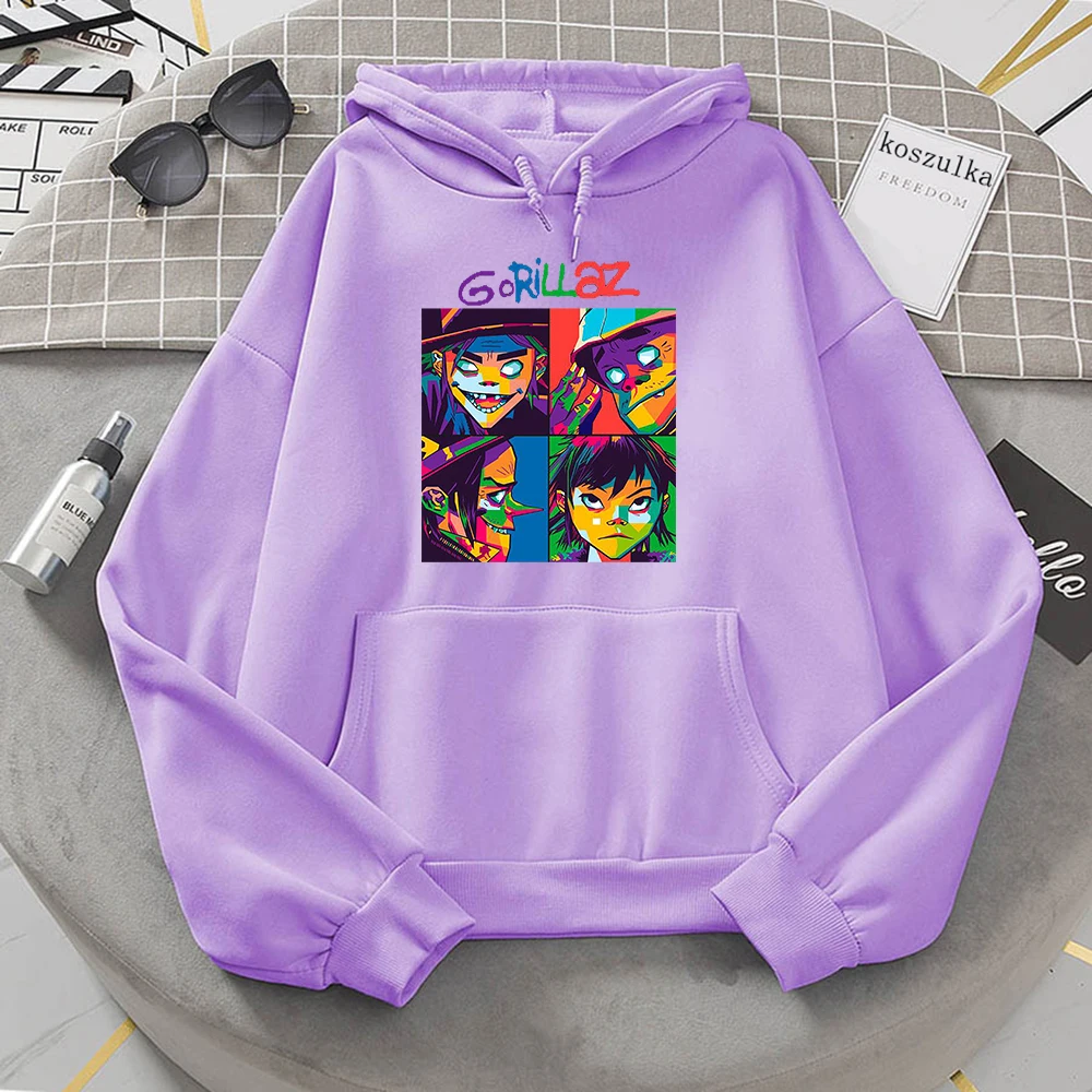 Зимняя шапка Gorillaz с капюшоном 2021 Топы женская уличная одежда в стиле хип-хоп