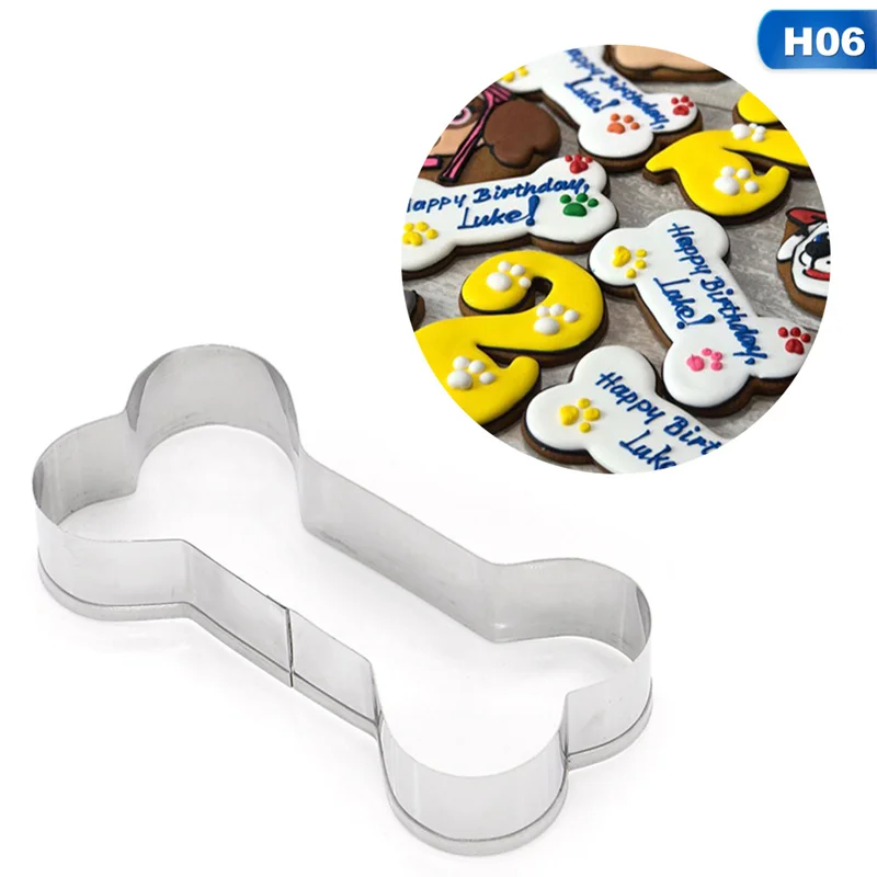 H06 5 стилей форма для выпечки тортов DIY украшения домашнее животное кошка кость лапа формочка для печенья 3D кондитерский шприц для украшения изделий печенье cиликоновая форма пресс-форм - Цвет: H06