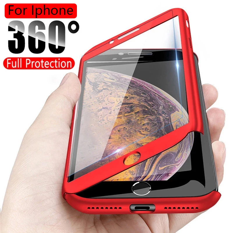 Роскошный противоударный чехол с полным покрытием 360 для Apple iPhone 12 11 Pro XS Max 6 6S 7 8 Plus