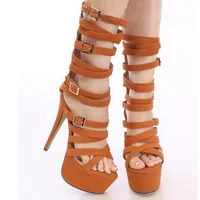 Newest 2021 Women Shoes Fashion Special New Arrivals Ankle Sexy Cut-Out Sandals Gladiator High Heel Cheap Price Buckle Platform