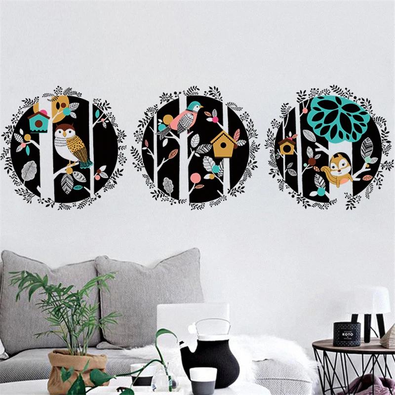 Креативные настенные наклейки в скандинавском стиле с птицами домашний декор