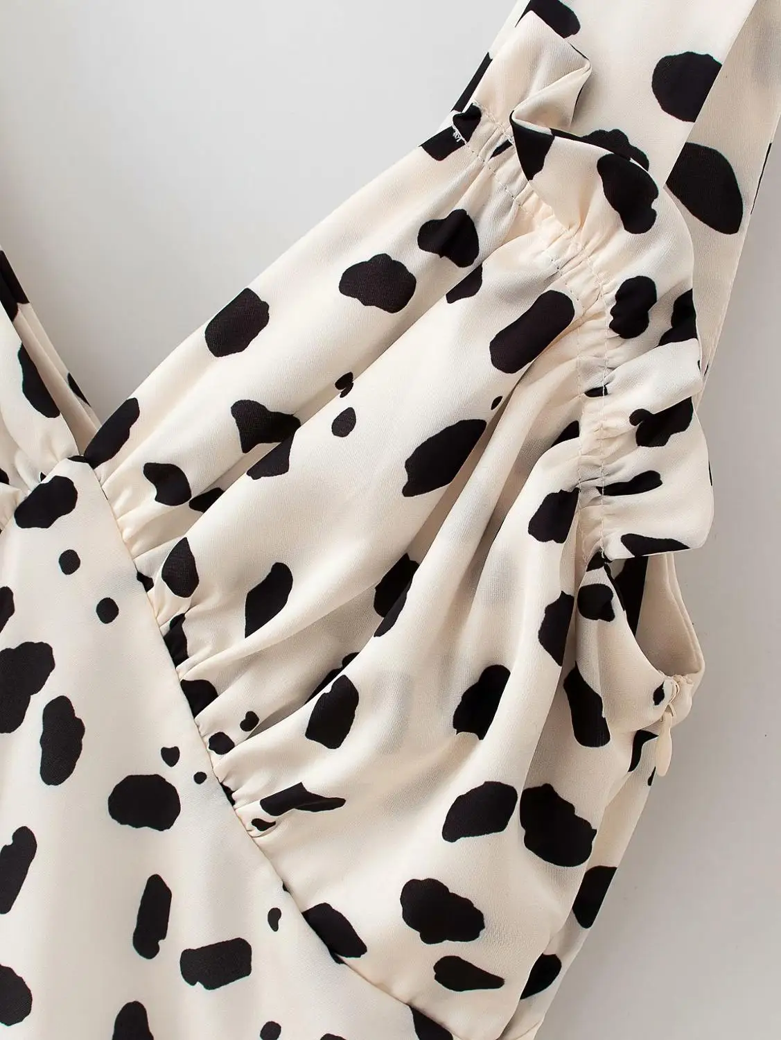 Женское платье с леопардовым принтом облегающее Плиссированное мини глубоким v