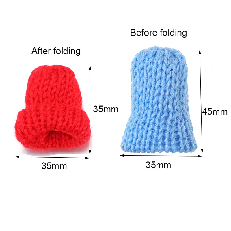 

20Pcs Color Cute Knitting Mini Hats DIY Craft Supplie Headwear Garment Doll Toys Decortion Children Scrapbooking Arts Small Caps