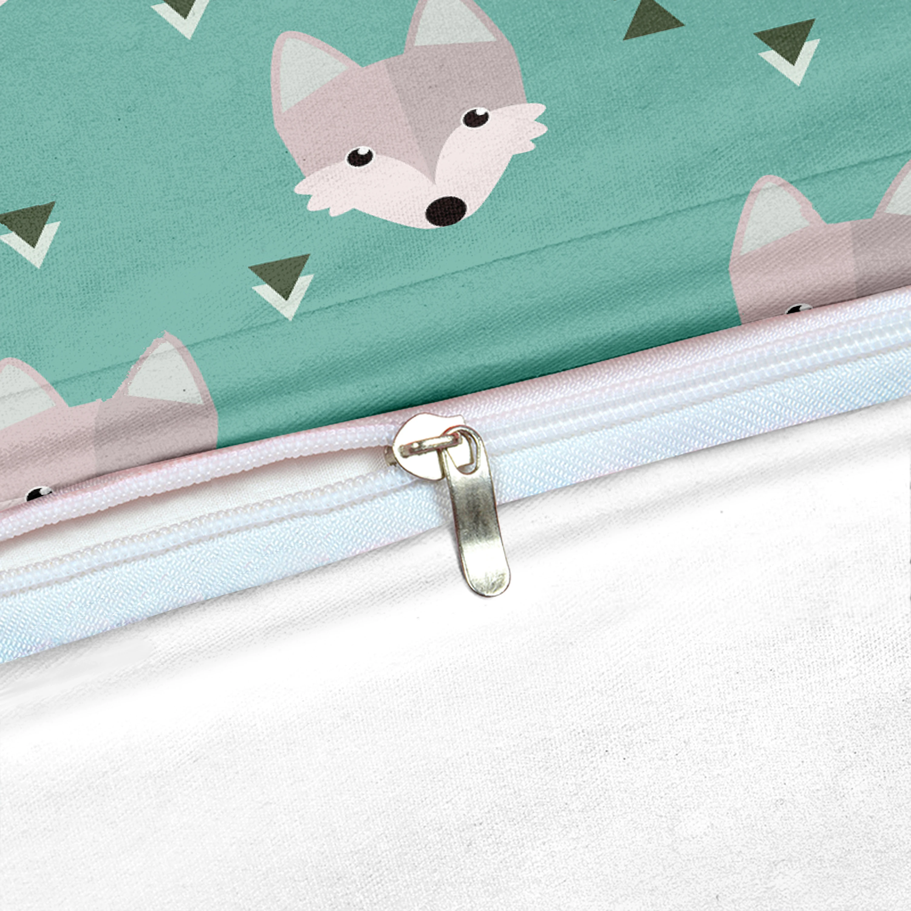 Набор пододеяльников с рисунком волка Комплект постельного белья зеленого цвета