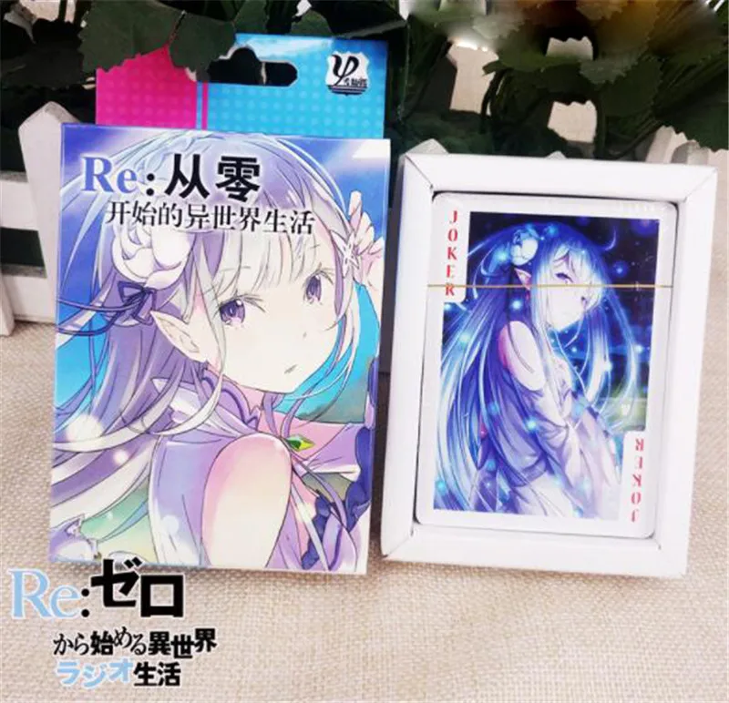 Аниме Re Zero карты для покера колода игральных карт с коробкой коллекция Хэллоуин