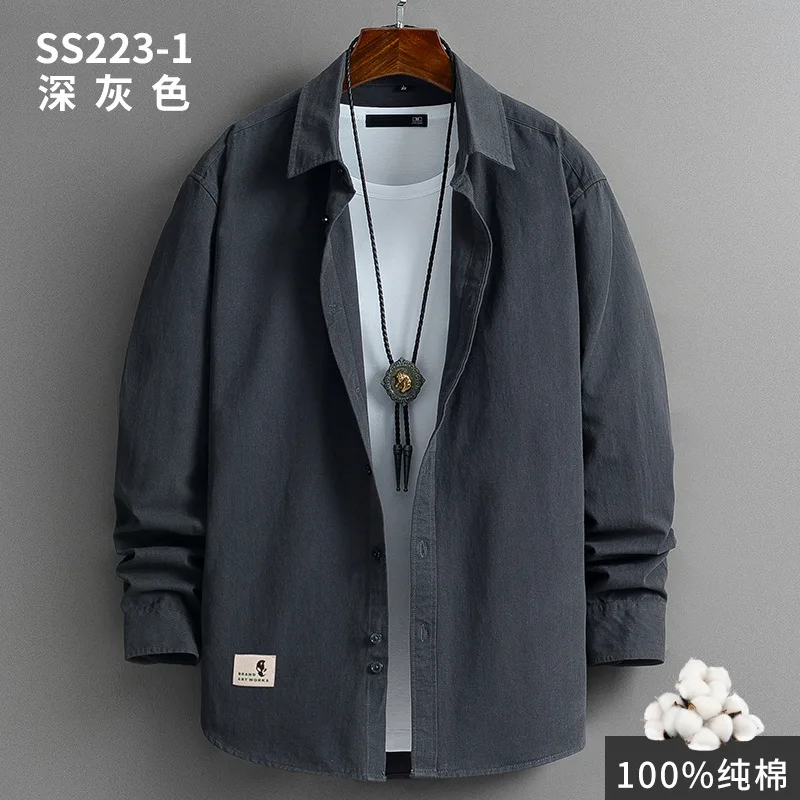 

2021 Men's Suit Collar Lining Loose Coats Long Sleeve Slim Fit Shirt French Cuff Mens Fashion 6 Color Shirts button shirt