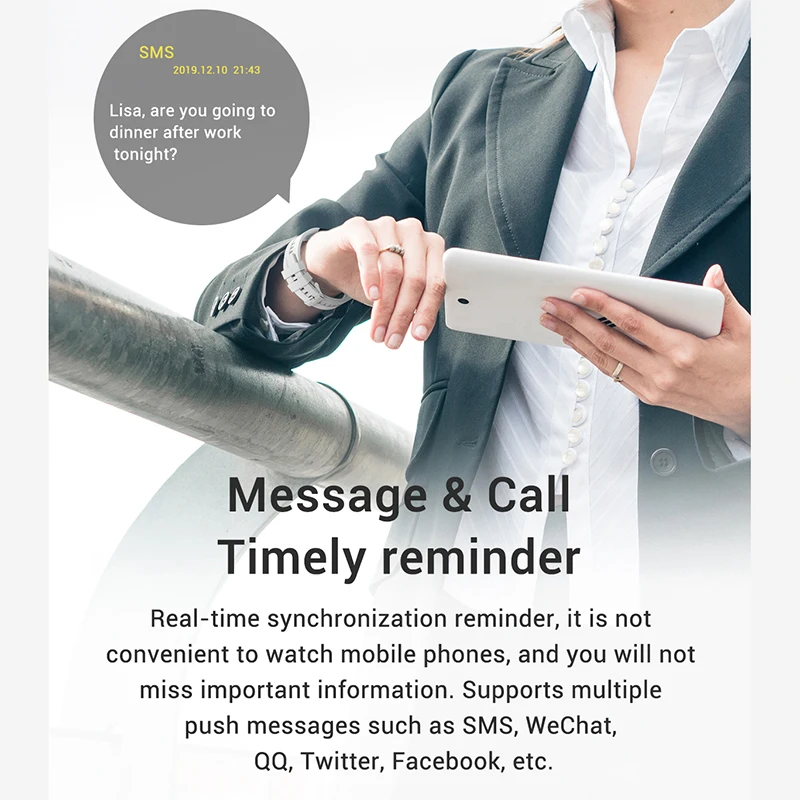 

Smart bracelet Bluetooth connection call music playback watch ip67 waterproof remote camera men women smartwatch for iOS Android