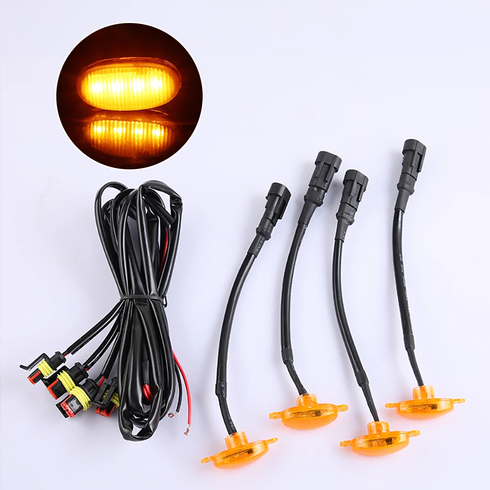 

4pcs LED Light For Ford F-150 Raptor Style F150 Grille Grill 2015 2016 2017 2018 2019 LED Amber Grille Lamp Car Auto Part