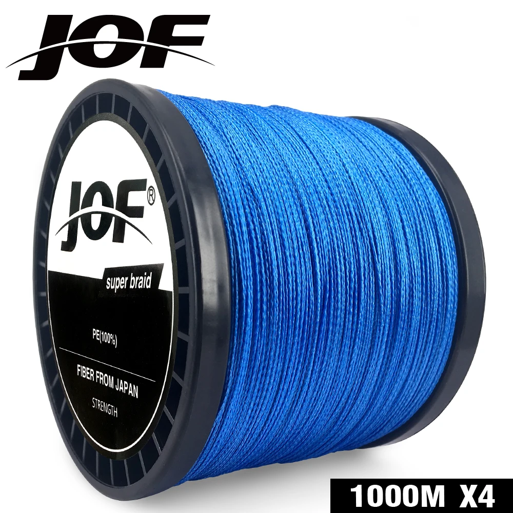 Плетеная полиэтиленовая многонитевая рыболовная леска JOF 100 м 150 300 500 1000 4 нити