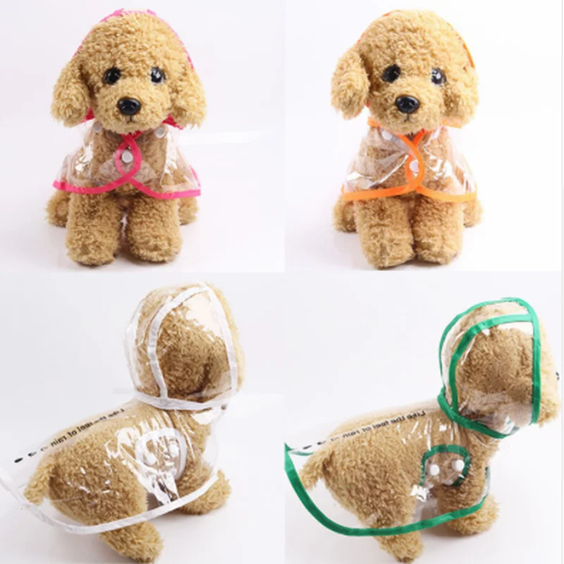 Raincoat Outdoor Dog Clothes Waterproof Transparent Windproof Pet Hooded Supplies | Raincoats
