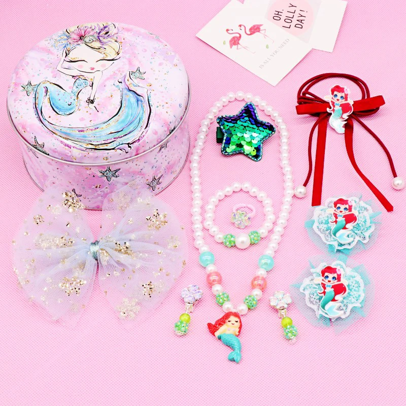Милые детские аксессуары для волос hello kitty, набор повязок на голову, заколки для волос, повязка на голову, ожерелье, браслет, ювелирный набор, подарок на день рождения для девочек