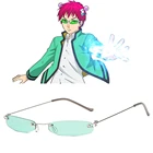 Аниме катастрофическая жизнь Саики К. Косплей Реквизит Saiki Kusuo очки зеленые линзы солнцезащитные очки Маленькая оправа Повседневная Мода Cos