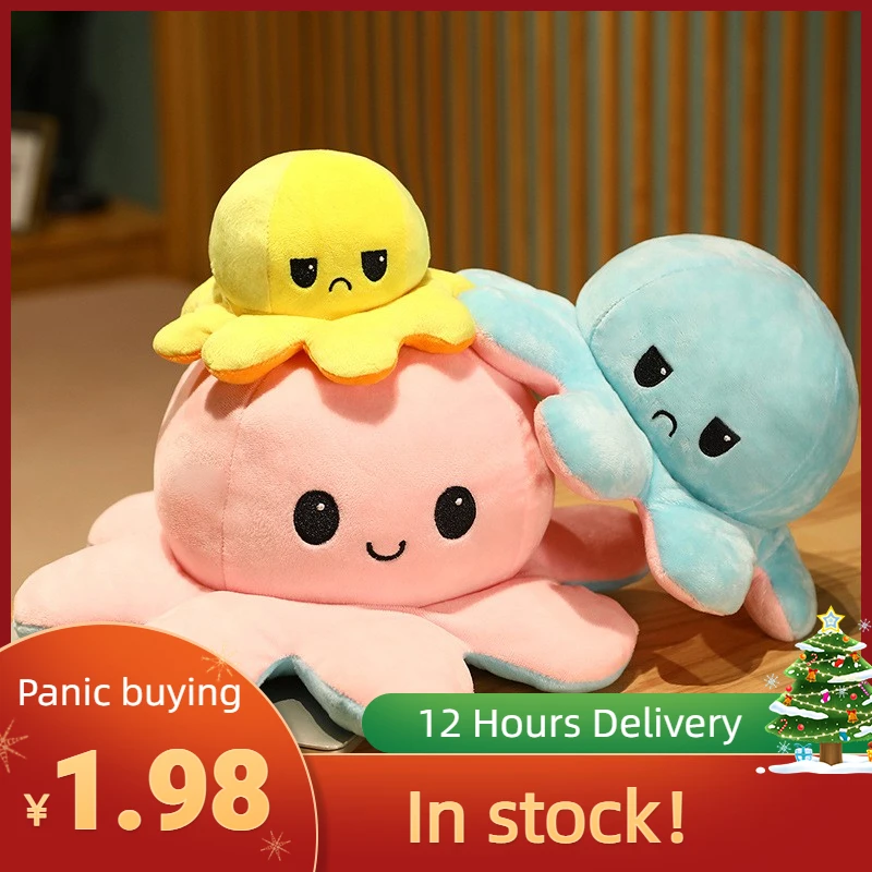 

Pleasure Fidget Flip Octopus Cara Doble Party Octopu Fashion Simulation Turno Toys Best Decoration Cotton Octopu