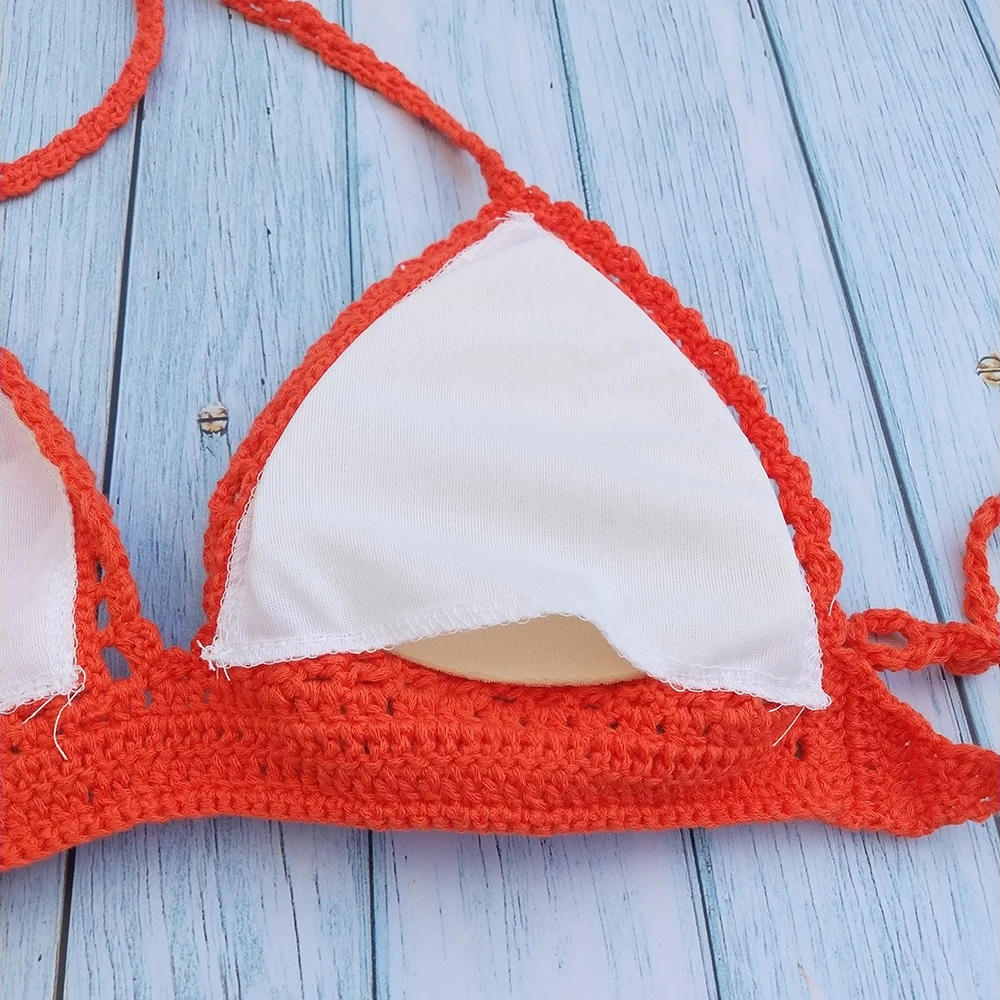 Цельные бикини купальник Mujer крючком красный верх купальника Knit Sexy Бикини Для женщин купальный бюстгальтер большой женский купальный костюм S-XL