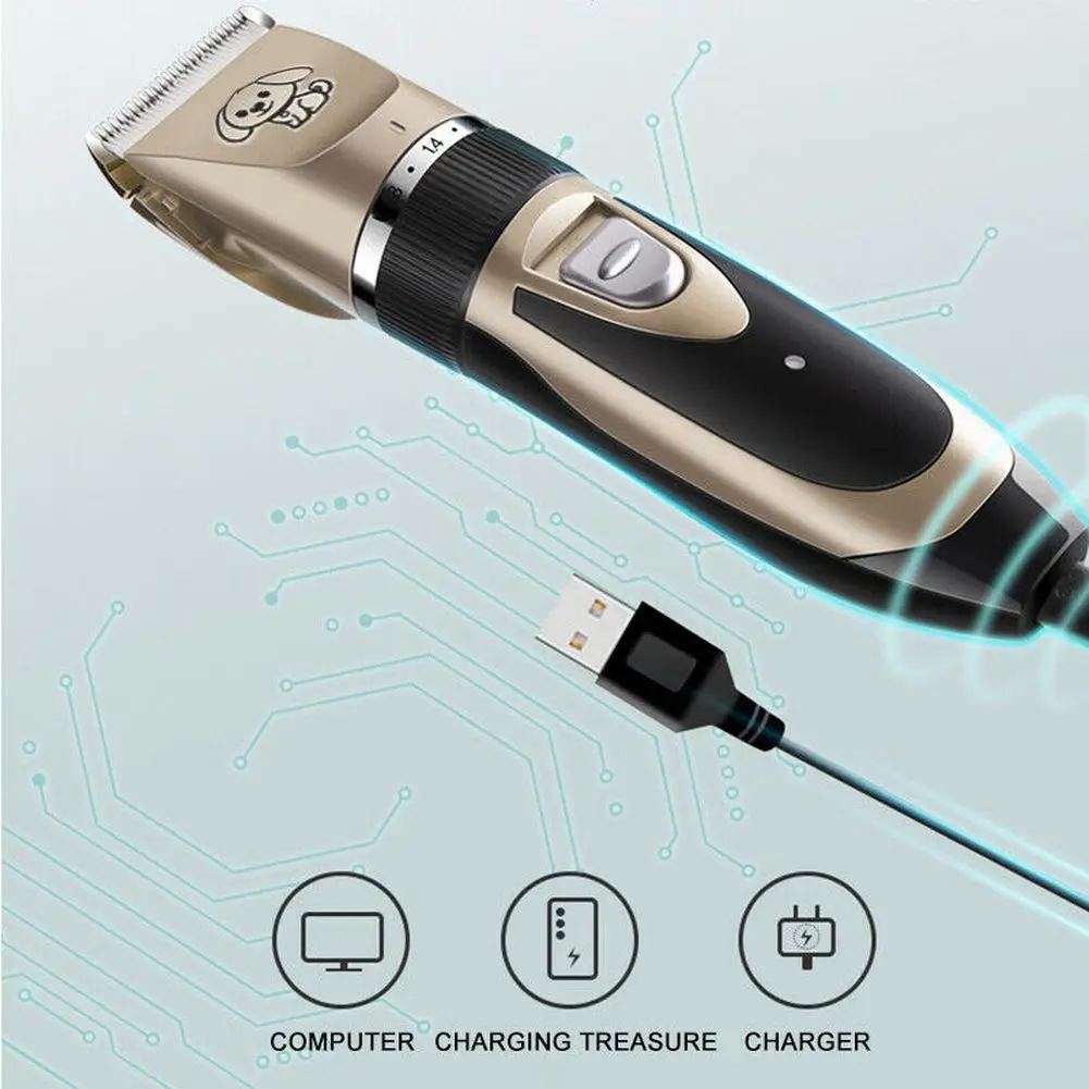 

Electrical Pet Hair Trimmer Rechargeable Low-noise Dog Cat Hair Clippers Kit Puppy Blade Cutter Machine Groomimg Shaver Scissor