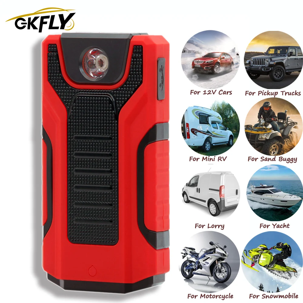 GKFLY многофункциональное 1200A пусковое устройство 16000mAh 12V автомобильное Power Bank