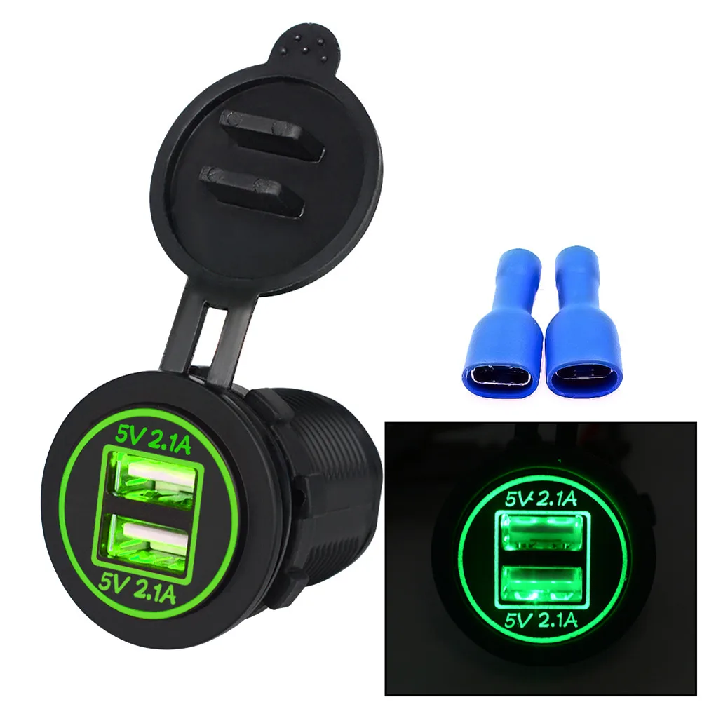 

Car /Motorcycle / RV/ Boat 4.2A Dual USB Car Mobile Phone Charger Dual Aperture CS-526 Cables Sockets Electronics Accessories